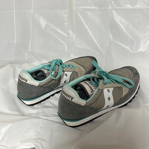 Saucony jazz pro teal and grey shoes